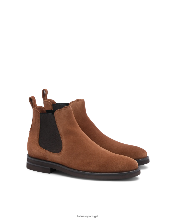 ponto Lottusse homens botas de camurça de bezerro holborn marrom 86F22T147 calçados