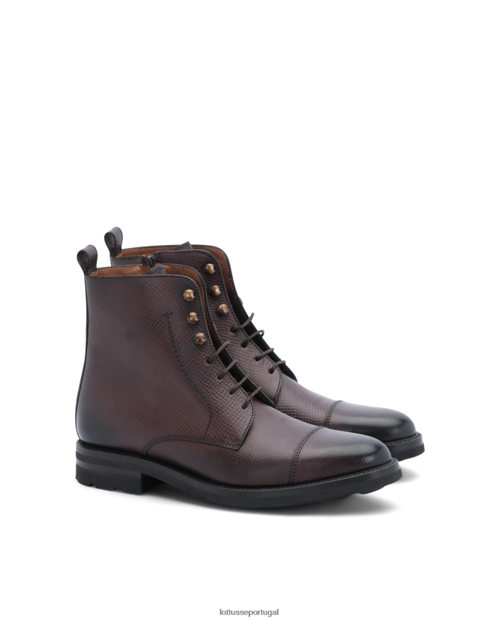 ponto Lottusse homens botins macios de bezerro premium café 86F22T129 calçados