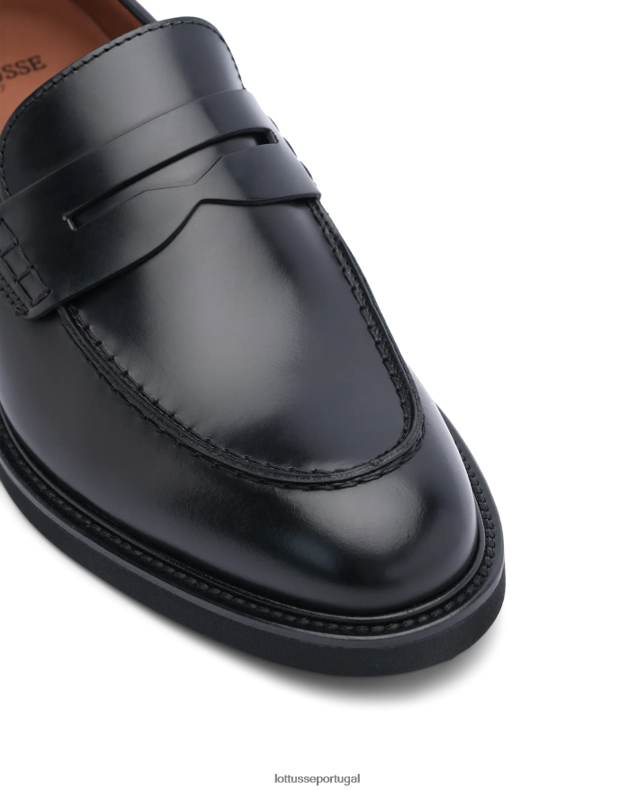 ponto Lottusse homens mocassins de bezerro brilhantes baltimore preto 86F22T163 calçados