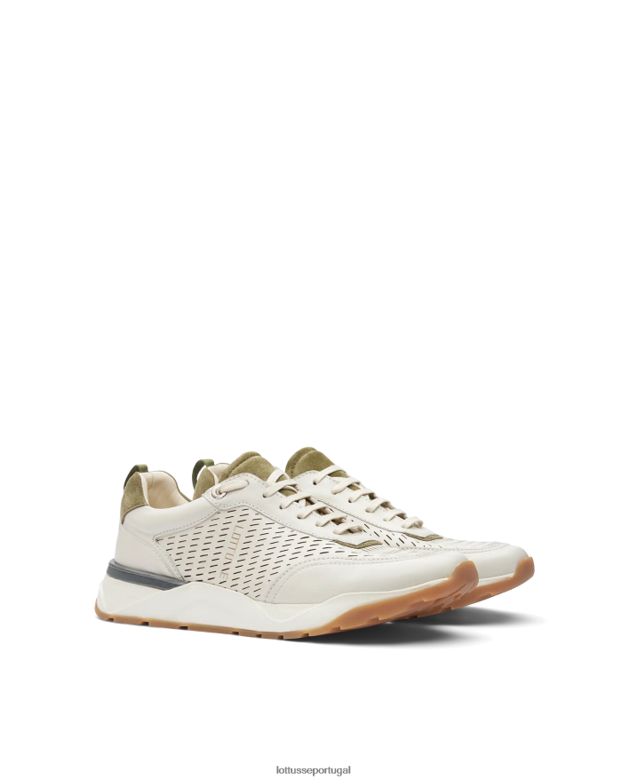 ponto Lottusse homens tênis de bezerro macio osaka off white 86F22T123 calçados