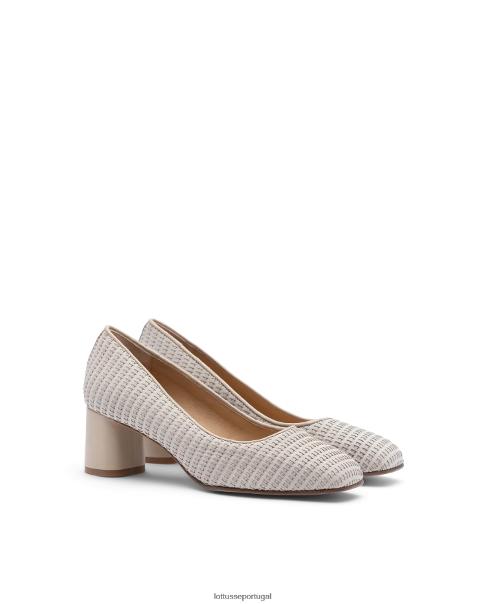 ponto Lottusse mulheres sapatos de couro de malha de bezerro nicole off white 86F22T286 calçados