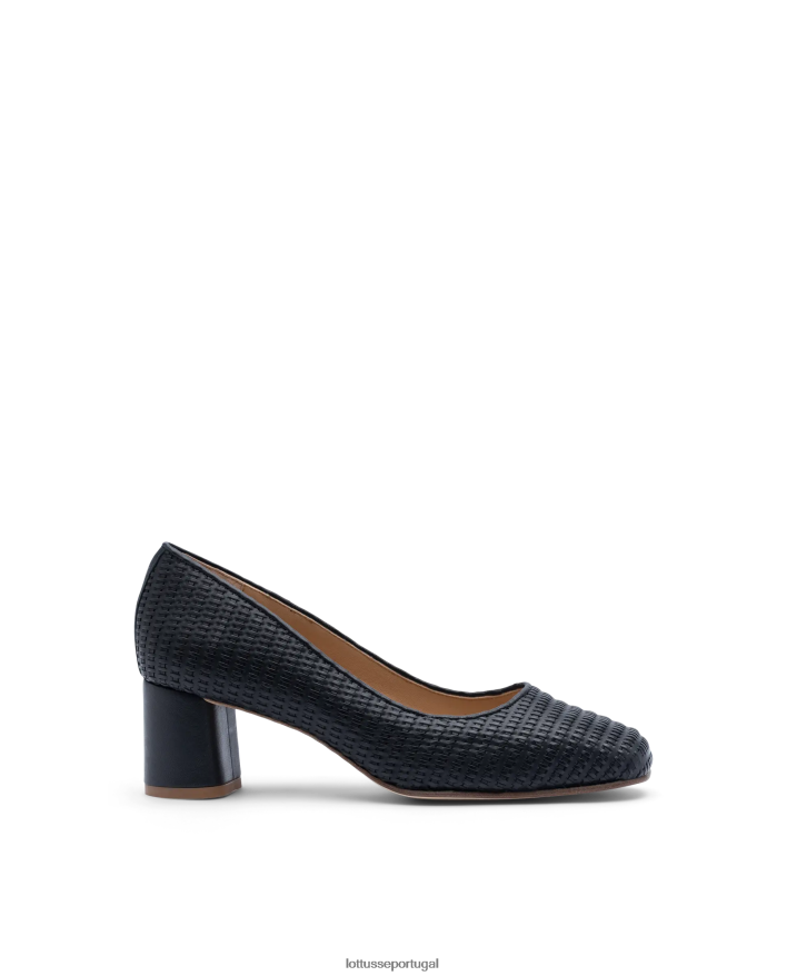 ponto Lottusse mulheres sapatos de couro de malha de bezerro nicole preto 86F22T285 calçados