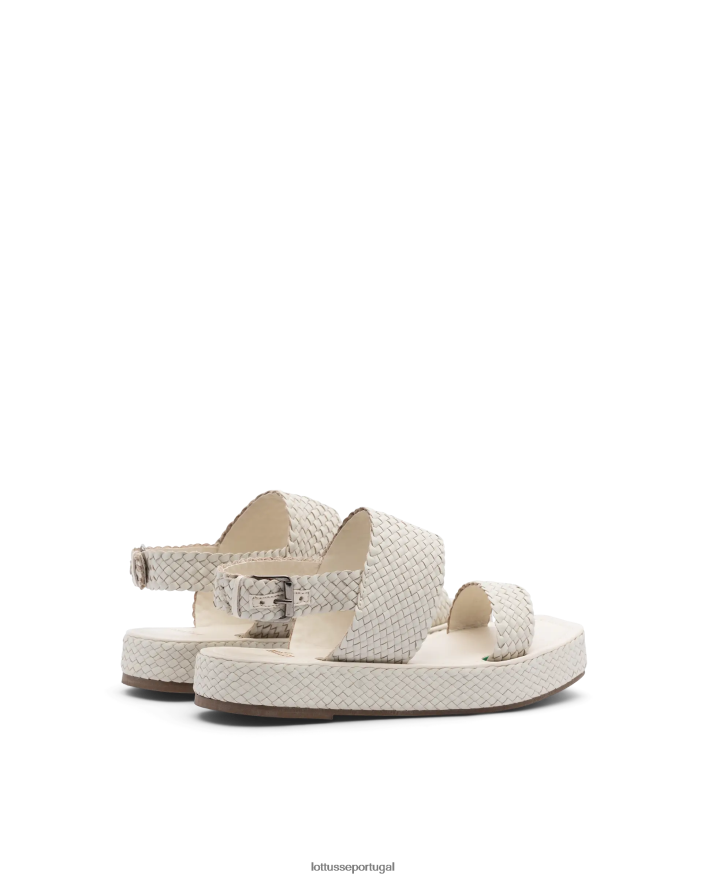 ponto Lottusse mulheres sandalias macias de cordeiro steffy off white 86F22T260 calçados